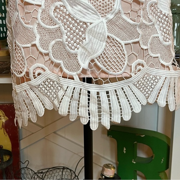 Revolve Lovers + Friends NWT Caspian Lace Dress Size S Cream Pink Racerback - Picture 3 of 9